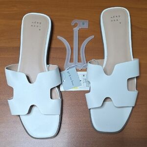 Elegant White Slide Sandals